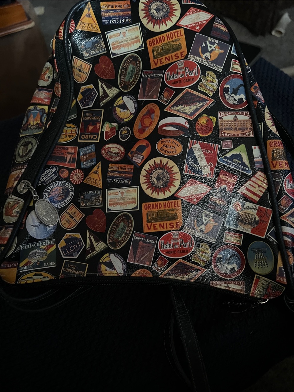 Sydney Love Black Sticker-Print Shoulder Bag